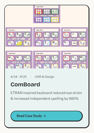 ProjectCard in default state showing ComBoard project with teal CTA